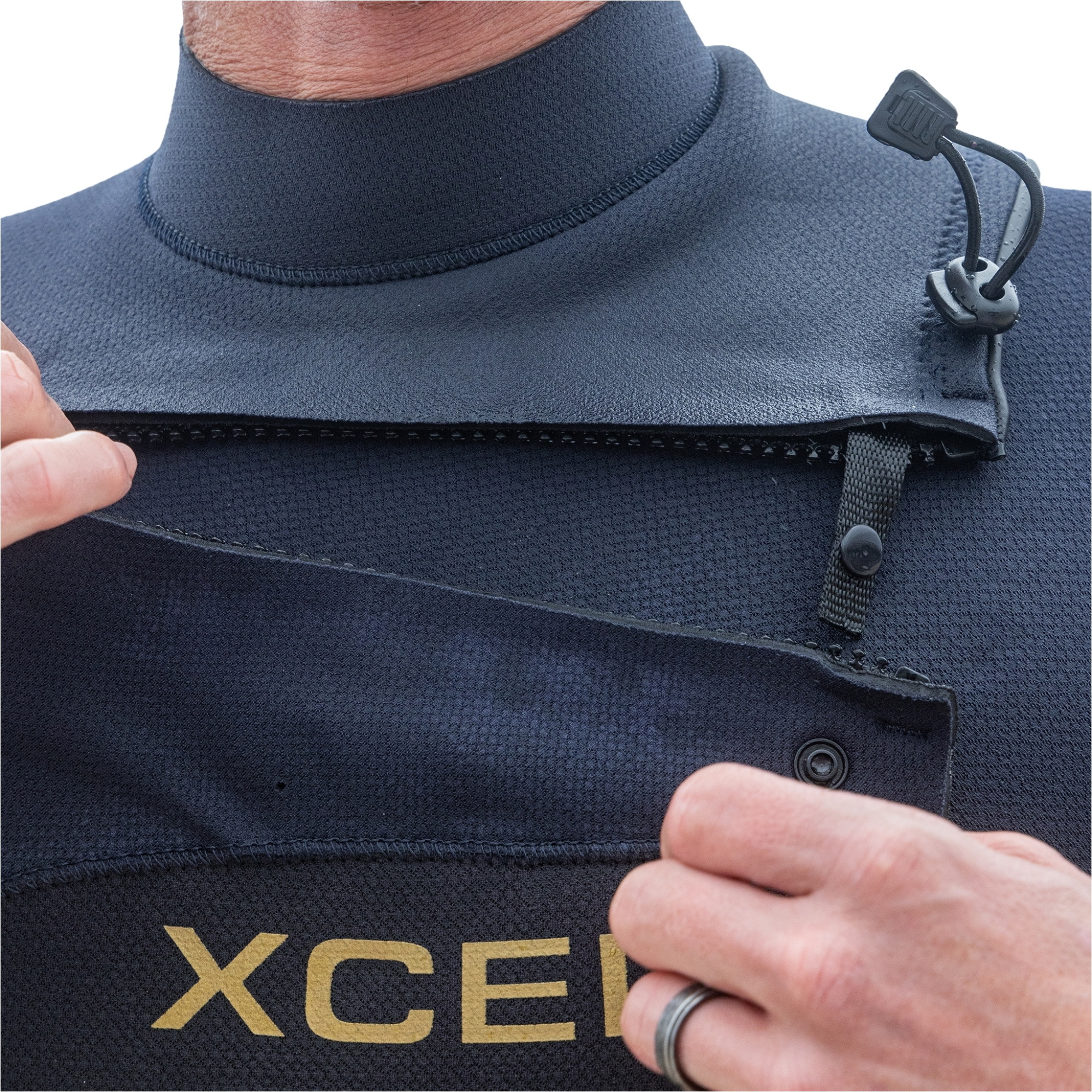 2025 Xcel Da Uomo Comp + 5/4mm Chest Zip Muta MN54CPC4BU - Black / Blue Nights